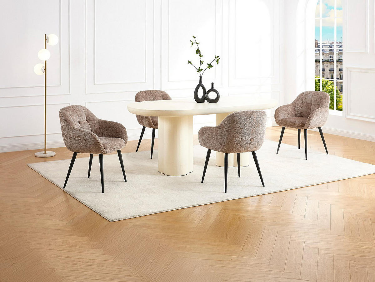 STUHL - 59cm x 59cm - Polyester - taupe - LASSANDRA - Braun, Textil (59/81/59cm) - Vente-Unique