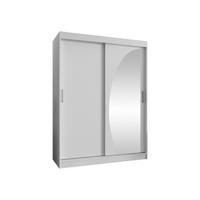 SCHWEBETÜRENSCHRANK Wika 150 cm mit Schubladen - Silberfarben/Weiß, Holzwerkstoff/Kunststoff (150/200/62cm) - MIRJAN24