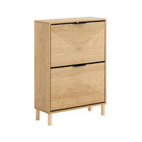 SCHUHSCHRANK Schmal Schuhkipper Natur - Naturfarben, Holzwerkstoff (60/88/24cm) - SoBuy
