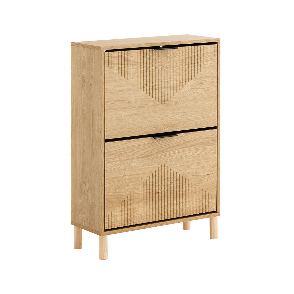 SCHUHSCHRANK Schmal Schuhkipper Natur - Naturfarben, Holzwerkstoff (60/88/24cm) - SoBuy