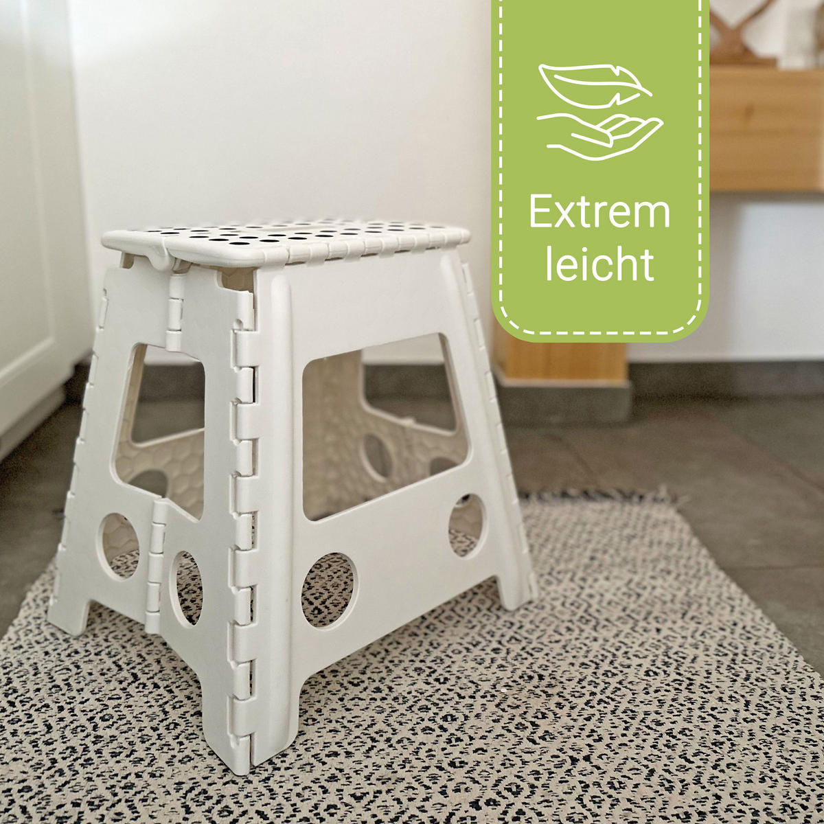 KLAPPHOCKER, 100% Kunststoff - Weiß, Kunststoff (29/39/22cm) - Zollner