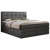 BOXSPRINGBETT LUKA KING 180/200 Dunkelgrau Kunstleder - H4 - Dunkelgrau, Holz/Textil (180/200cm) - MKS