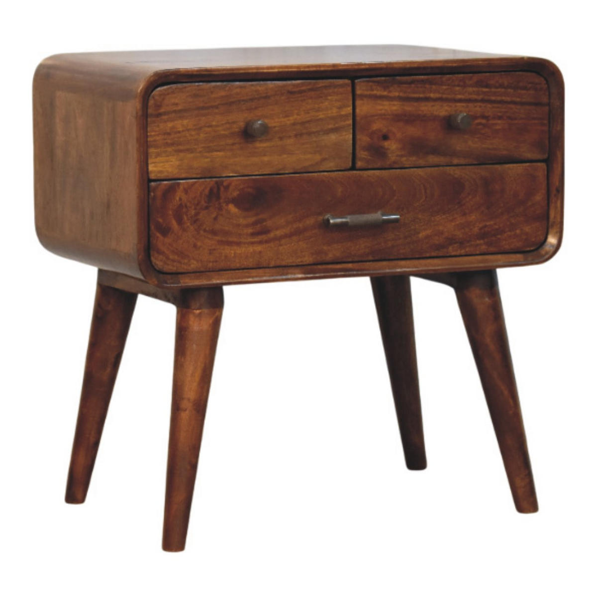 AVORA NOČNA OMARICA v kostanjevem zaključku s 3 predali - hnedá, drevo (35/55/55cm) - Artisan Furniture