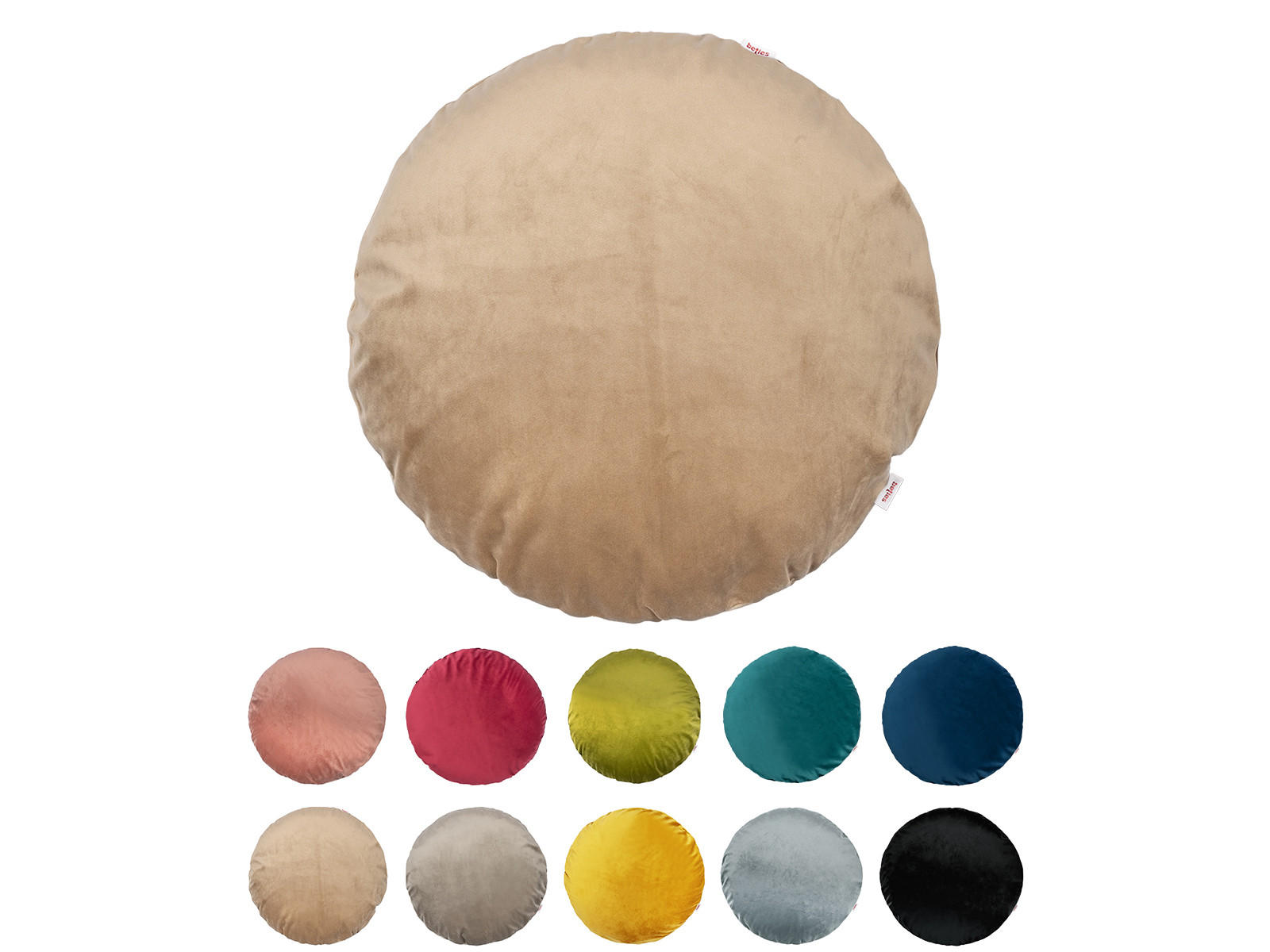 KISSENHÜLLE Rund Samt&Sonders braun-beige 50 cm Ø - Beige, Textil (50/50cm) - beties Heimtextil