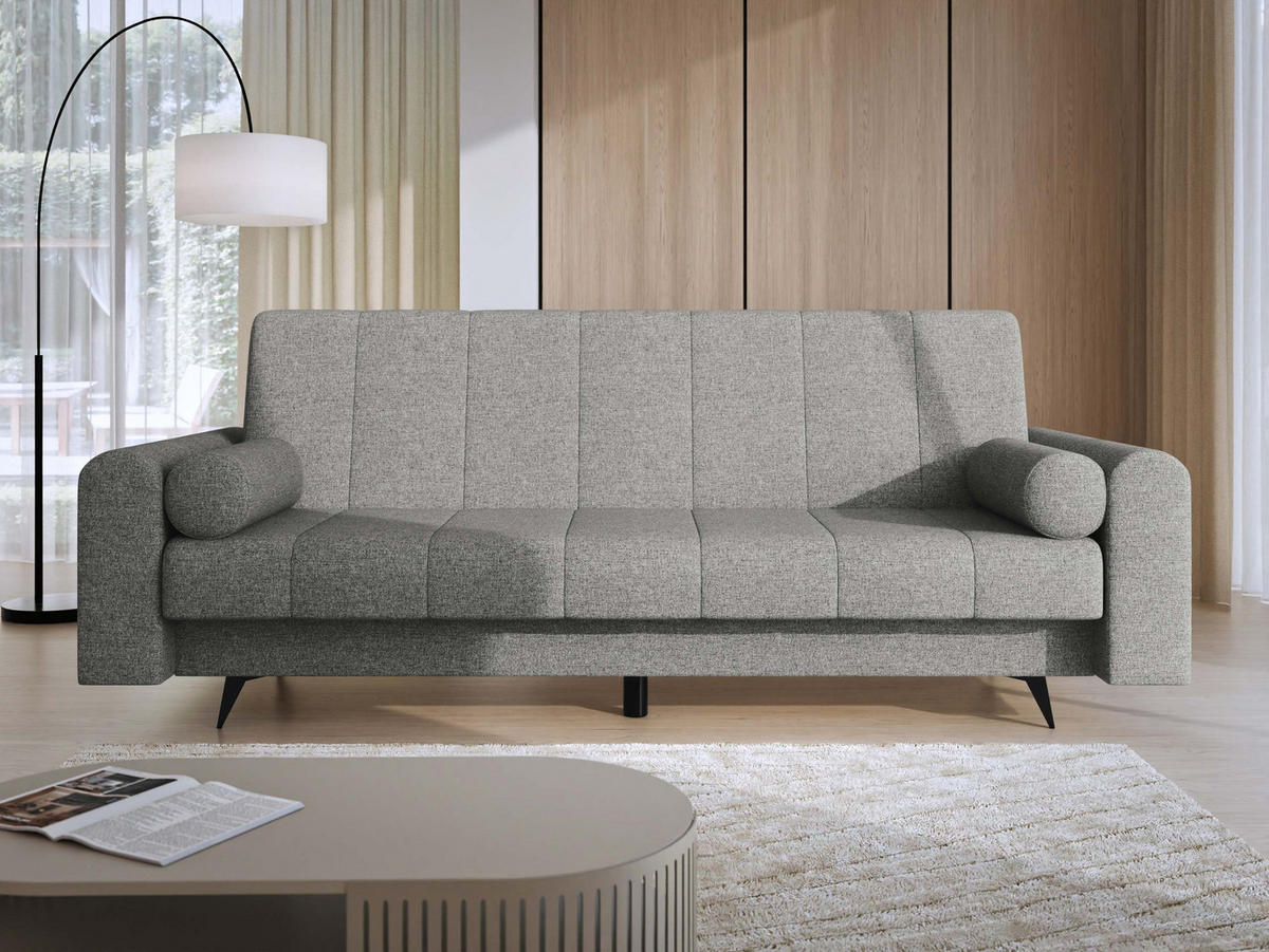 SCHLAFSOFA Zuri - Hellgrau/Schwarz, Holz/Textil (240/93/91cm) - MIRJAN24
