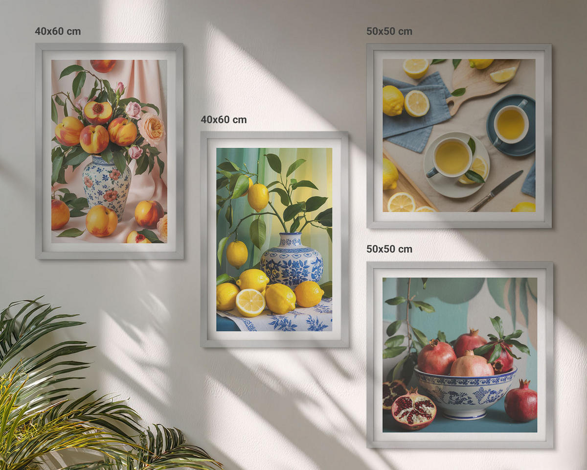 BILDER SET 4er Set - 50x50 cm & 40x60 cm Silberner Rahmen - Matisses stilvolle Figuren - Silberfarben, Kunststoff (50/50cm) - TULUP