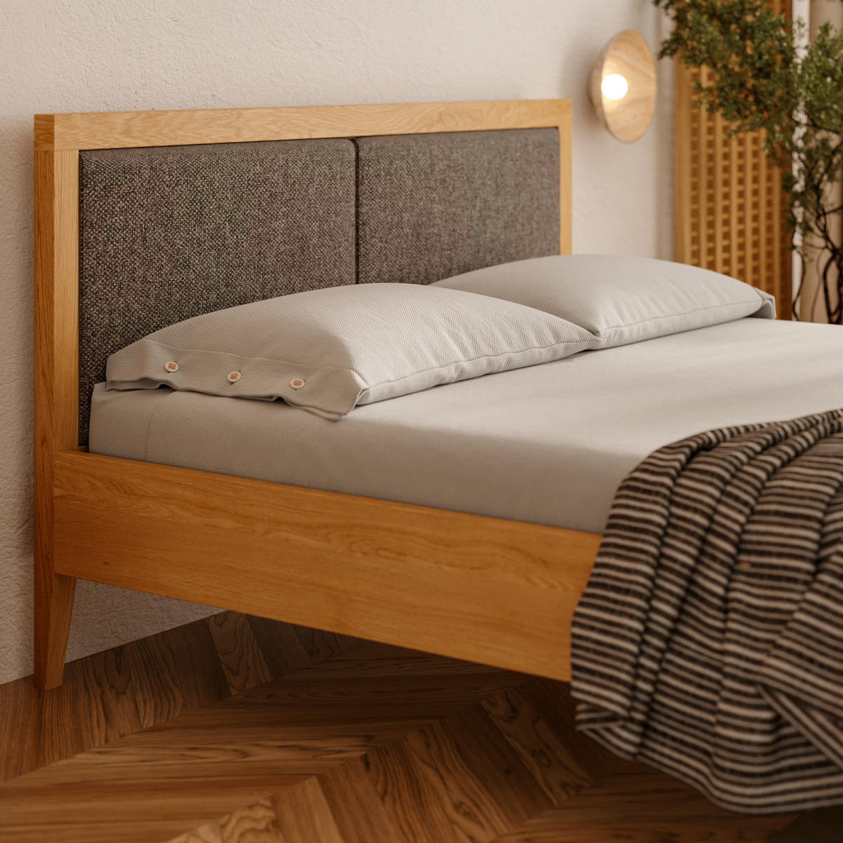 MASSIVHOLZBETT Silva aus Eiche 200x200 cm - Eichefarben/Braun, Holz (200/200cm) - Danzz