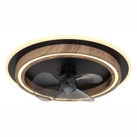 LED DECKENLEUCHTE Deckenventilator Holzoptik Braun - Braun, Metall (50/50/13.5cm) - Globo Lighting