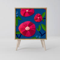 SIDEBOARD SPRING THOUGHTS, Eichefarben, 57,5x42x77,5 cm, Schräge Buchenholzfüße - Eichefarben/Buchefarben, Holzwerkstoff/Buchenholz (57.5/77.5/42cm) - SpaceRebels