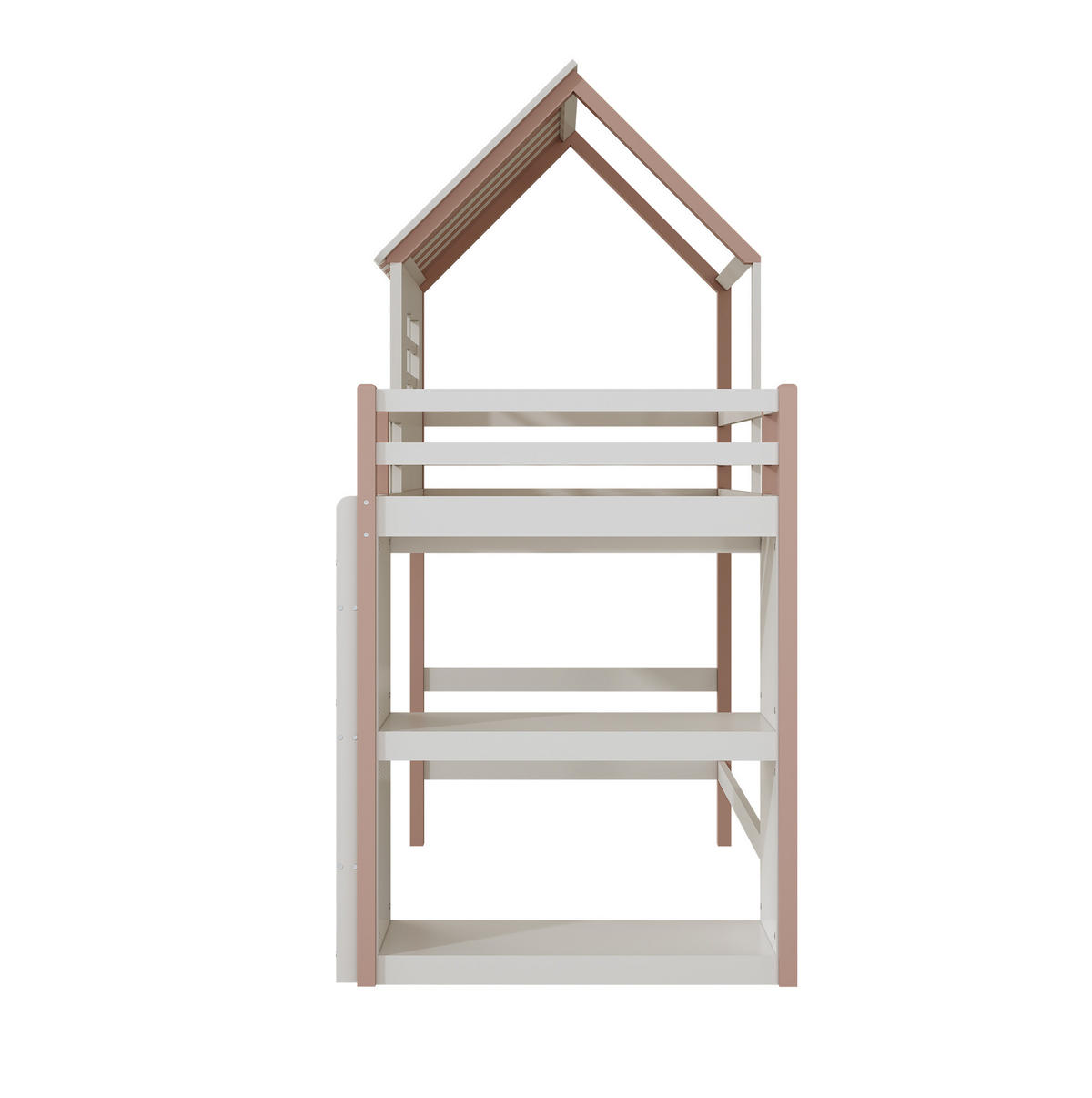 HOCHBETT 90/200 cm Rosa aus Massivholz mit Sicherheitsleiter - Pink, Holz (90/200cm) - OKMYHOME