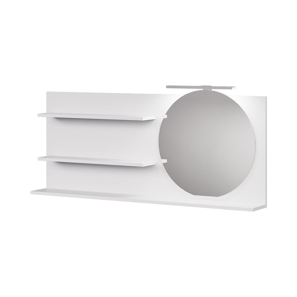 BADSPIEGELSCHRANK Avena Weiß 120 x 50 cm mit 3 offenen Fächern - Weiß, Holzwerkstoff (120/50/13.5cm) - Vicco