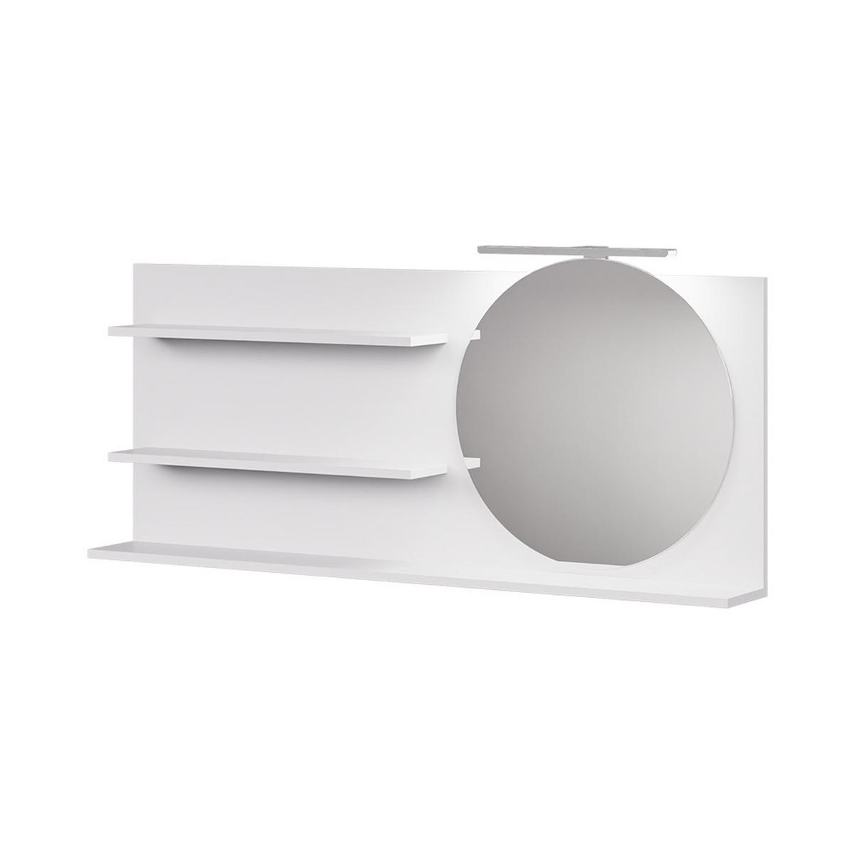 BADSPIEGELSCHRANK Avena Weiß 120 x 50 cm mit 3 offenen Fächern - Weiß, Holzwerkstoff (120/50/13.5cm) - Vicco