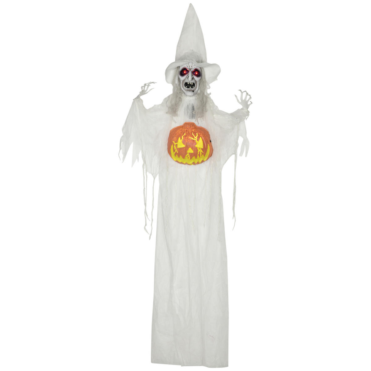 HALLOWEEN HORROR-CLOWN, Weiß, Polyester, PE, Stahl - Weiß, Kunststoff (18/183/60cm) - HOMCOM