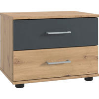 NACHTTISCH Taiga Eiche Artisan / graphit 52 / 38 / 40cm - Eichefarben, Holz/Holzwerkstoff (52/40/38cm) - Wimex