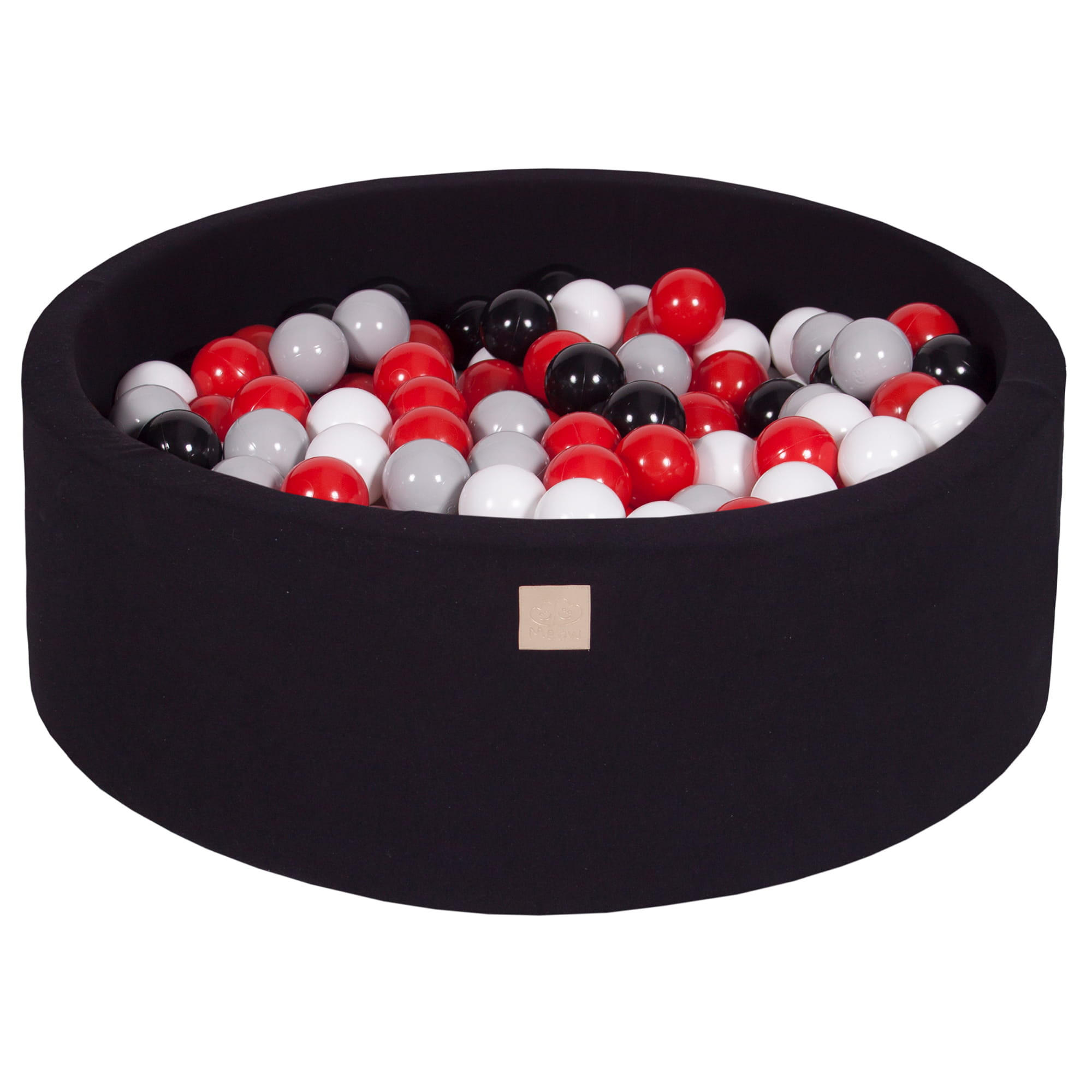 BÄLLEBAD für Kinder, Cotton, Schwarz - Rot/Schwarz, Textil (90/90/30cm) - MeowBaby