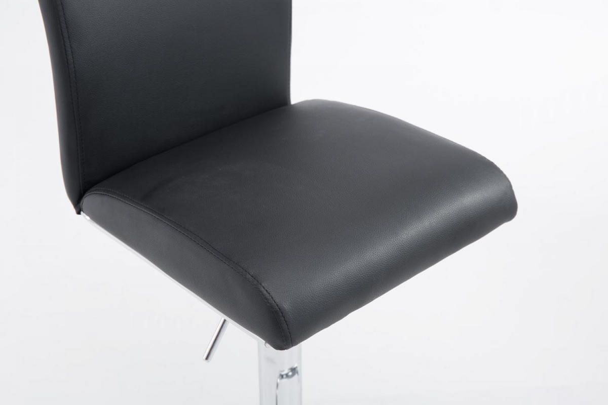 BARHOCKER Lederlook schwarz - Chromfarben/Schwarz, Textil/Metall (38.5/95/47cm) - CLP