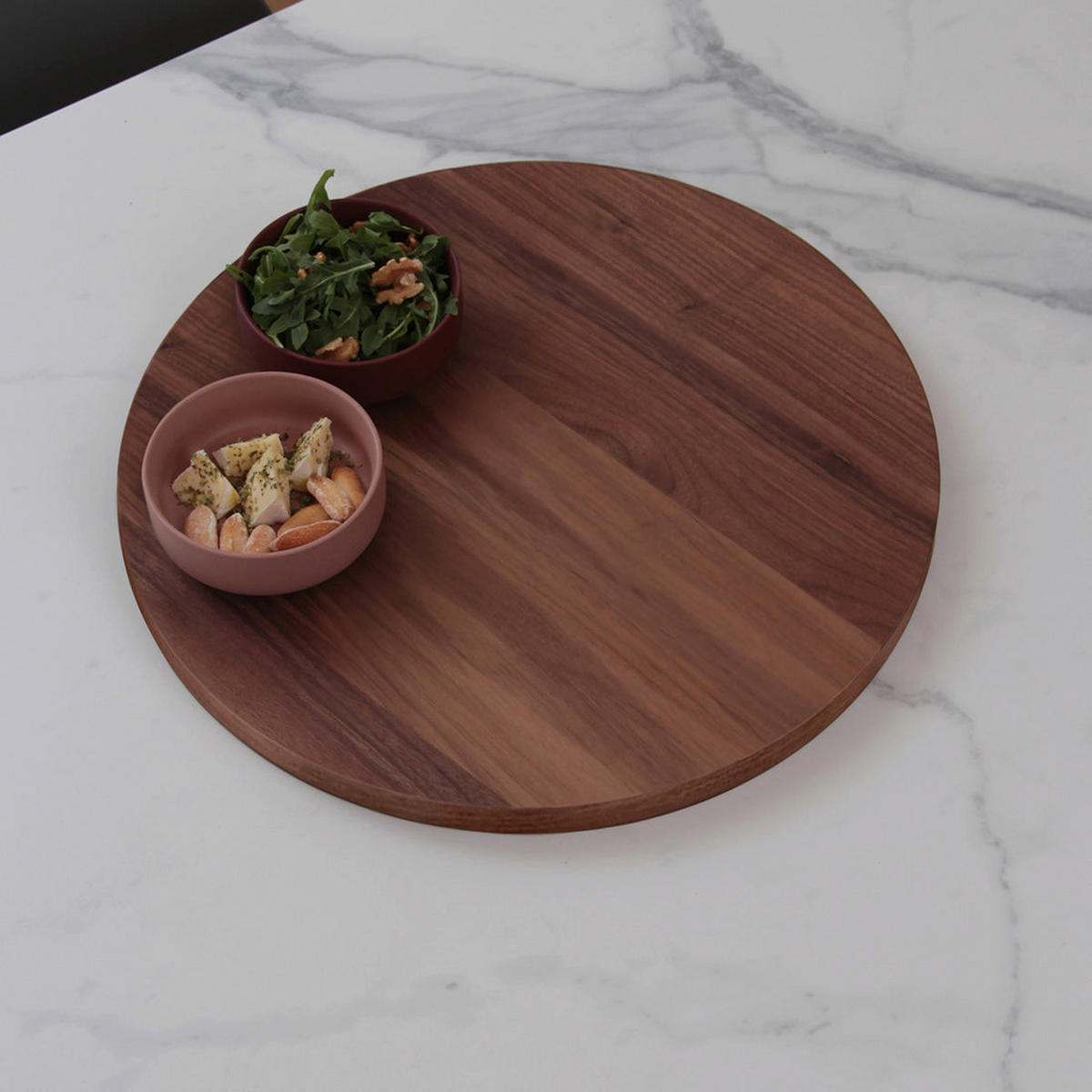BEISTELLTISCH Batea S mit Tablett - Walnussfarben/Schwarz, Holz (42/42/42cm) - Woodendot