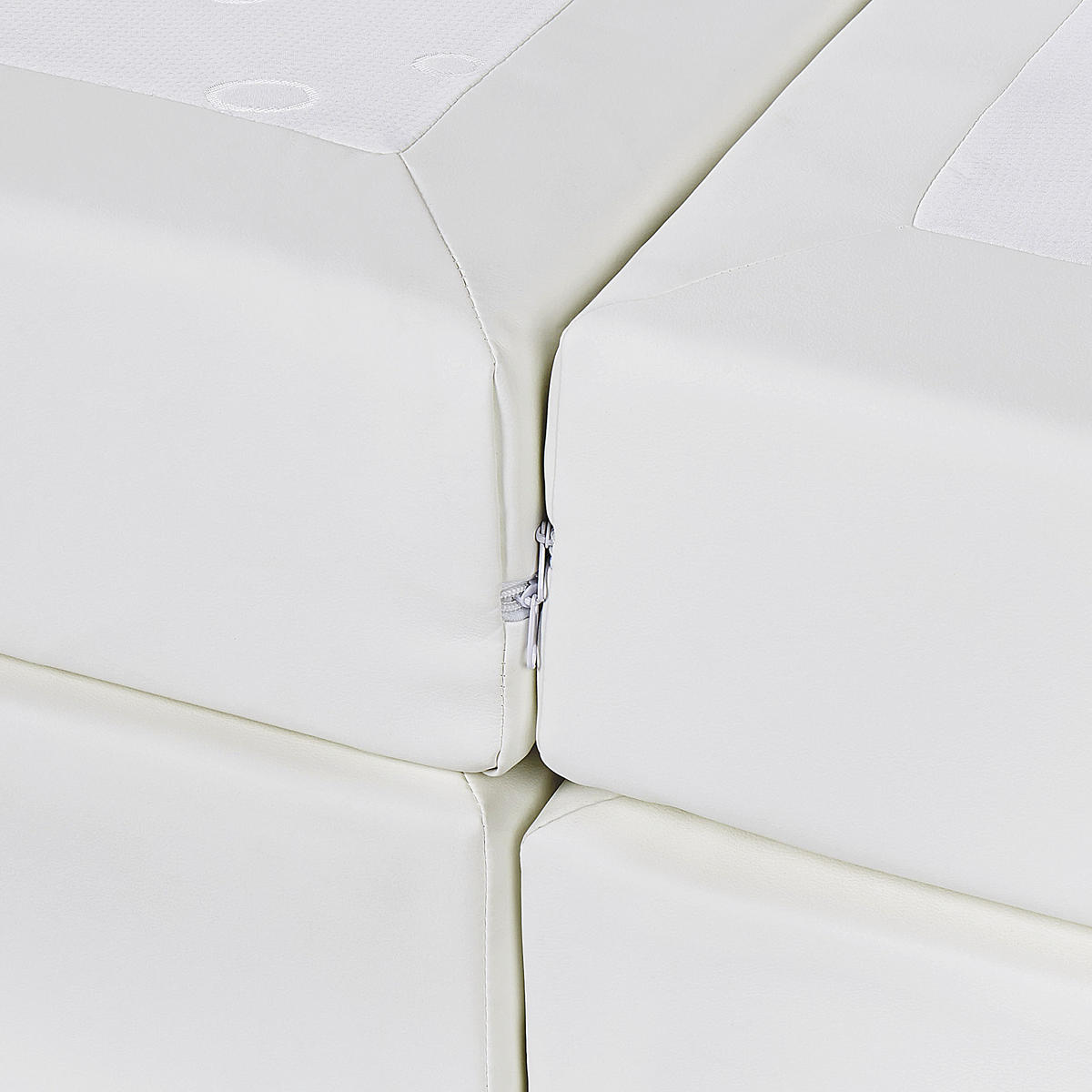 BOXSPRINGBETT 160/200cm Weiß President - Weiß, Kunststoff/Textil (160/200cm) - Beliani