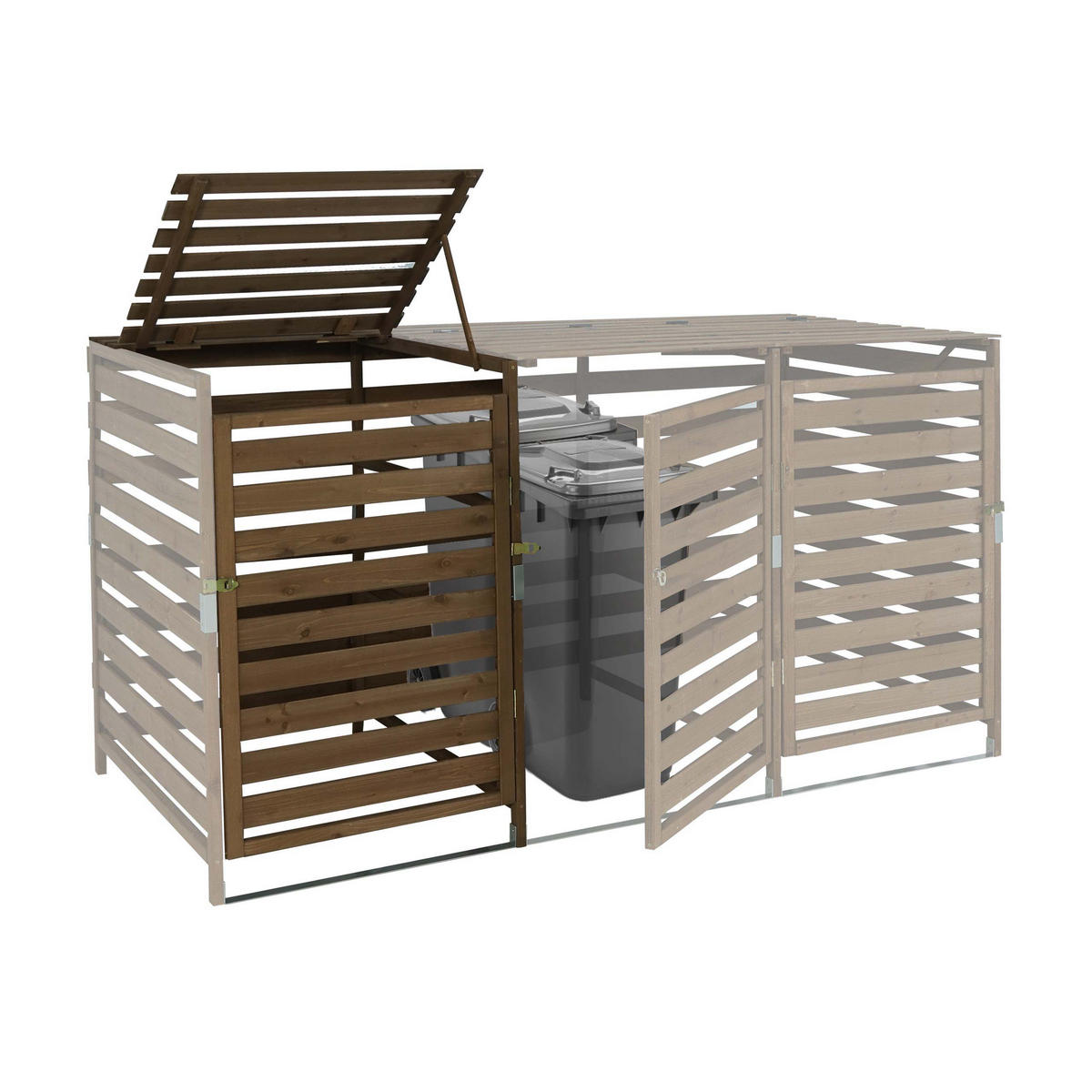 MÜLLTONNENBOX ERWEITERUNG Dunkelbraun - Dunkelbraun, Holz (67/114/97cm) - MCW