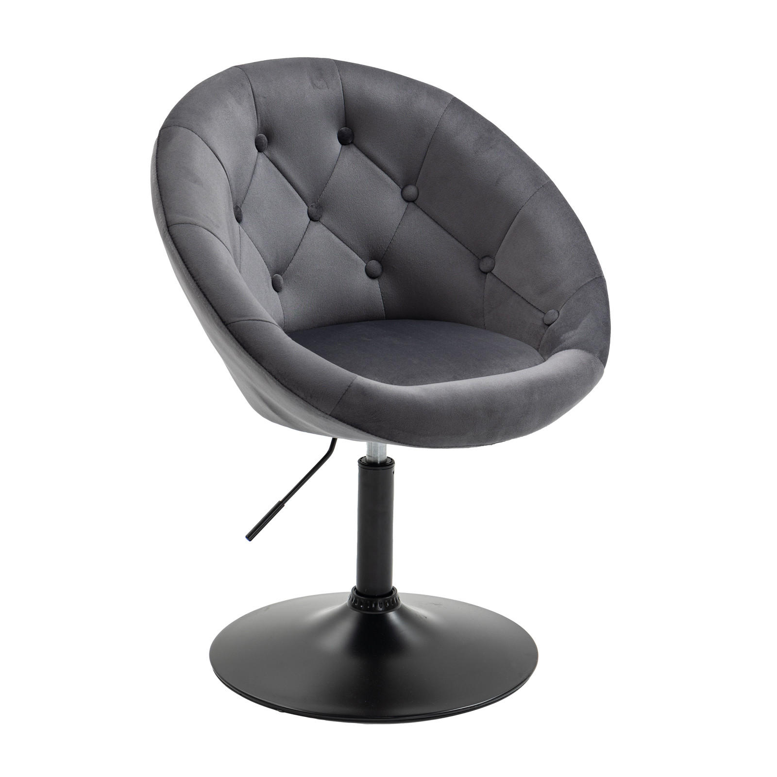 COCKTAILSESSEL HAVANNA Samt Grau - Dunkelgrau/Silberfarben, Textil (62/88/58cm) - SVITA