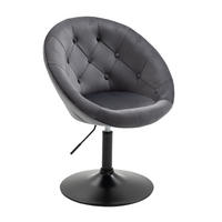 COCKTAILSESSEL HAVANNA Samt Grau - Dunkelgrau/Silberfarben, Textil (62/88/58cm) - SVITA