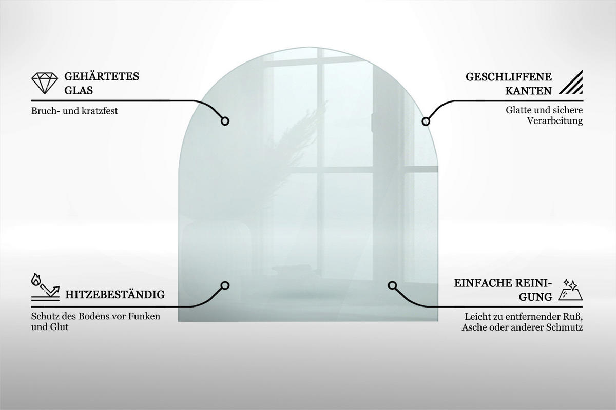 GLASPLATTE für Kamin 80x70 cm - Transparent, Glas (80/70/0.4cm) - ArtPrintCave