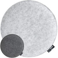 FILZ-SITZKISSEN zum Wenden, Ø 35/3 cm, Grau - Grau, Kunststoff (35cm) - Dunedesign