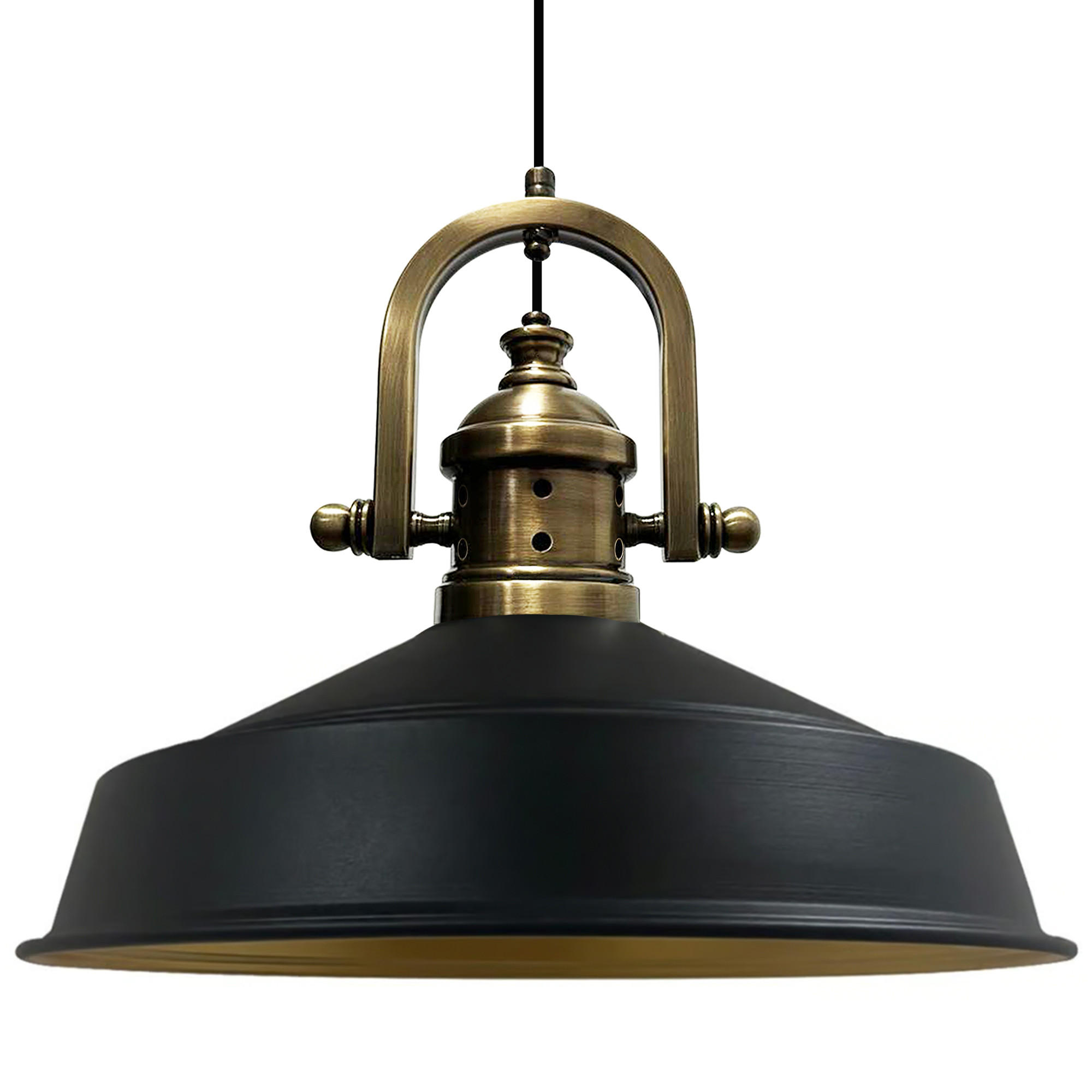 HÄNGELAMPE Industrial Asletl-Marine Vintage 41/33 cm - Schwarz, Metall (33/41/33cm) - Bamyum