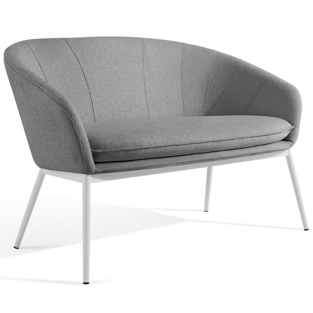 GARTENSOFA SOLIS Loungesofa, - Grau, Textil/Metall (118/76/66cm) - KONSIMO®