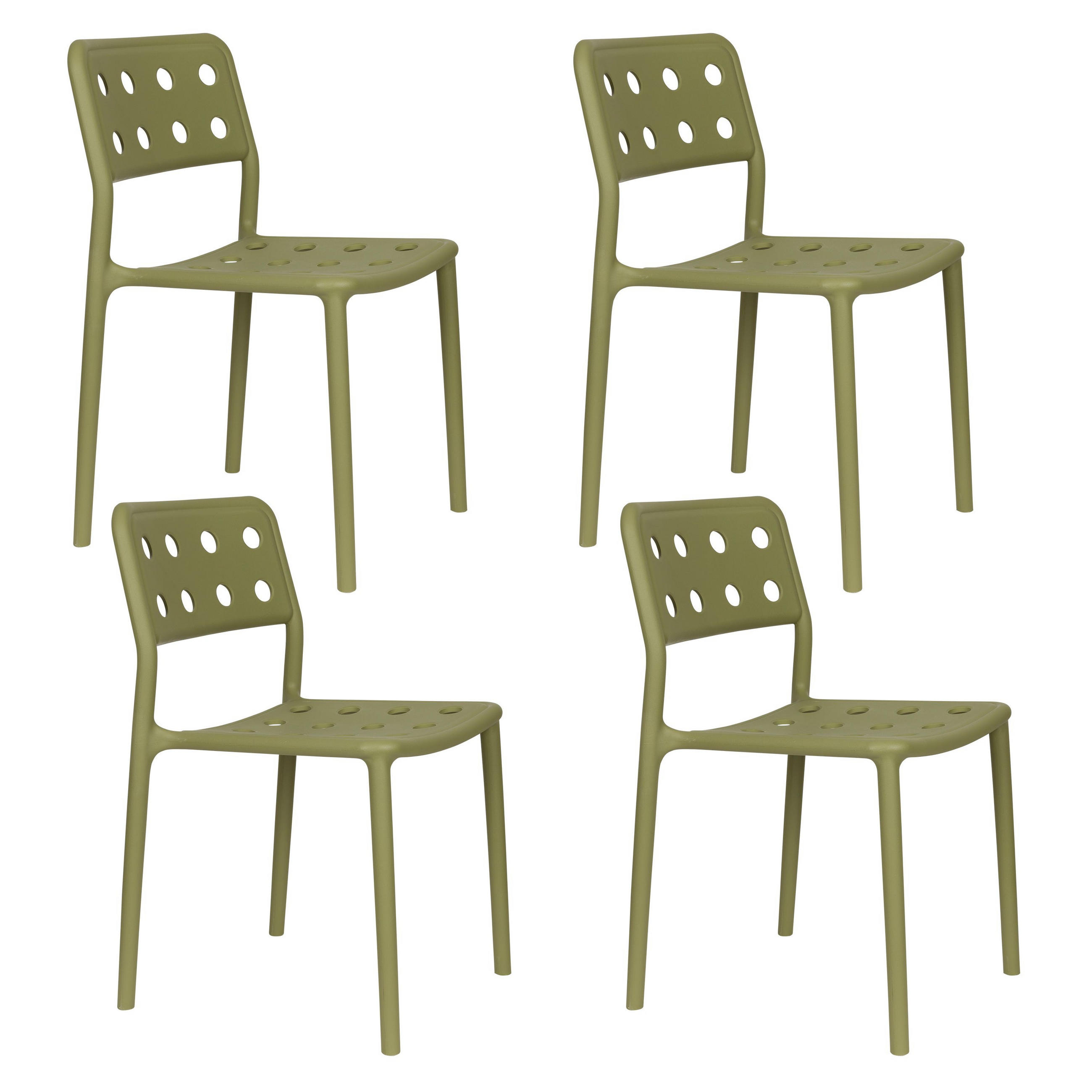 GARTENSTUHL Serra Grün - 4 er Set - Grün, Kunststoff (45.5/80/53cm) - Housecraft Living