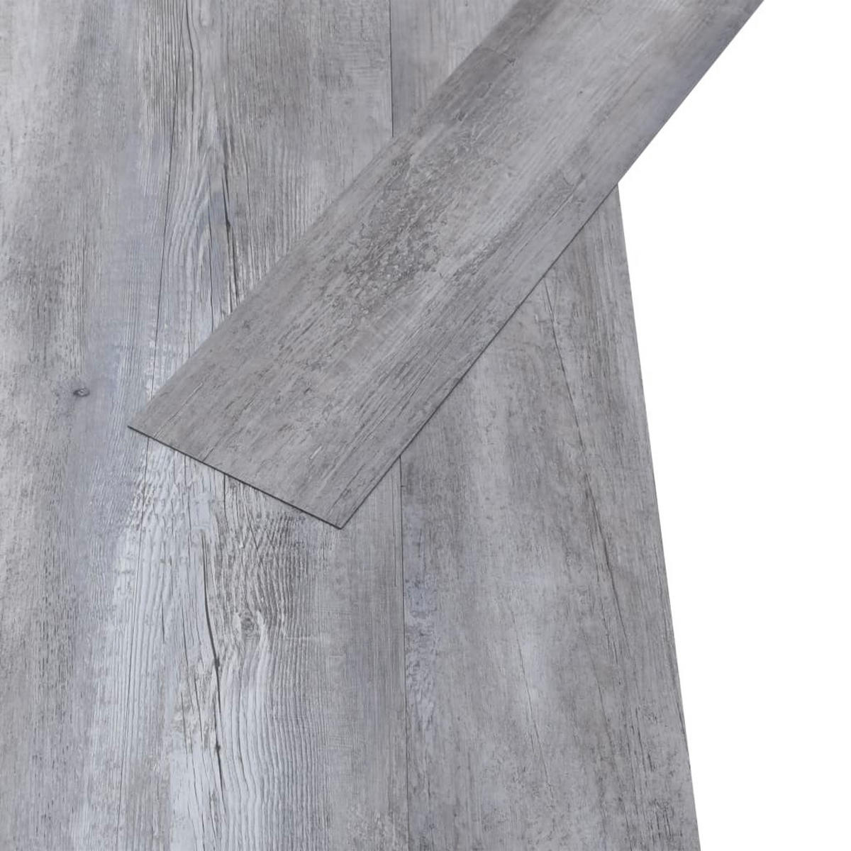 VINYLBODEN PVC-Dielen selbstklebend Holzgrau 5,02m² - Hellgrau, Kunststoff (91.5/15.2/1.3cm) - DELUKE