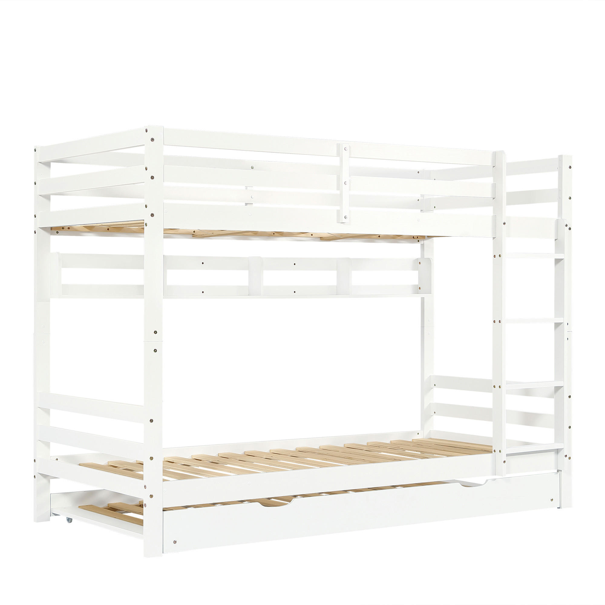 ETAGENBETT Ausziehbar Weiß 90x200cm - Weiß, Holz (90/200cm) - ComfortXL