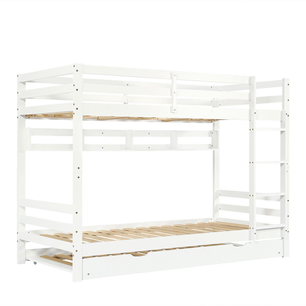 ETAGENBETT Ausziehbar Weiß 90x200cm - Weiß, Holz (90/200cm) - ComfortXL