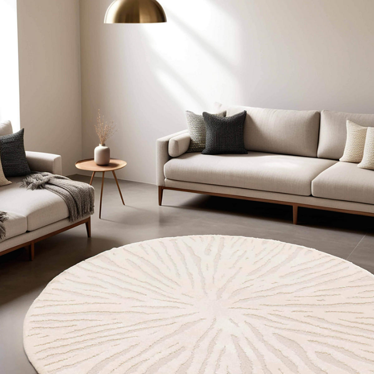 TEPPICH, Weiß - Weiß, Textil (160/160cm) - Oviala