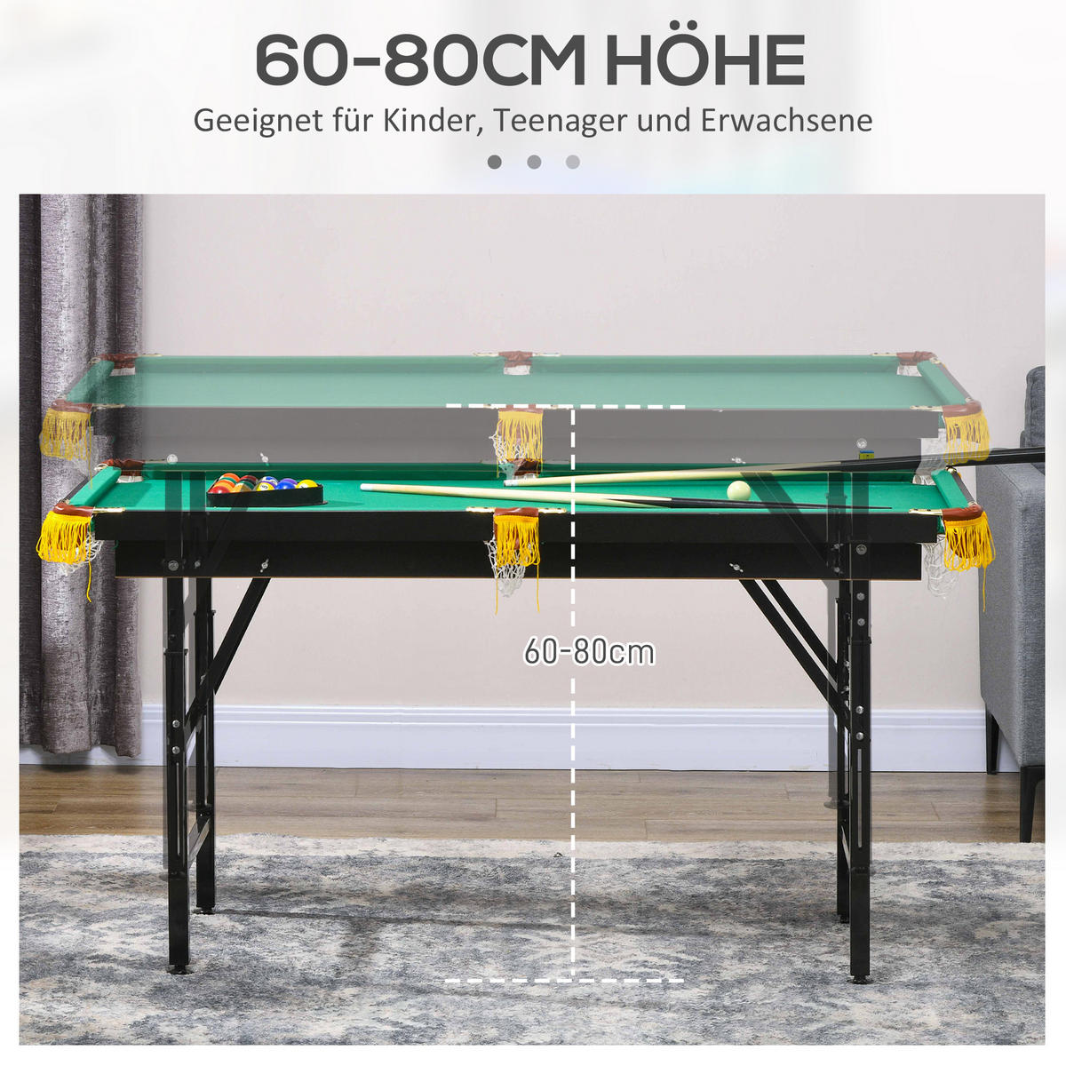 MULTIGAME Spieletisch - Blau, Holzwerkstoff (63/140cm) - SPORTNOW