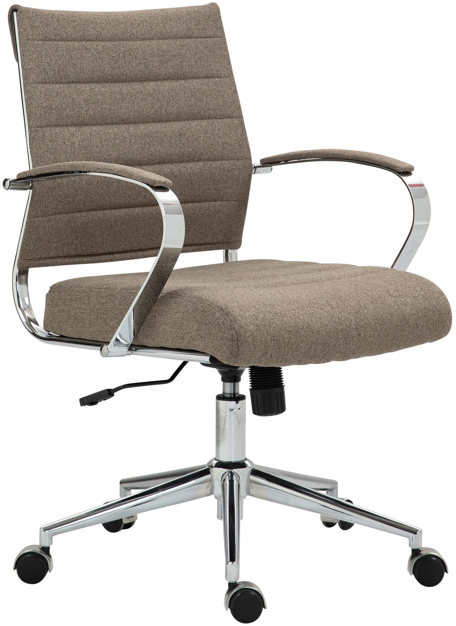 DREHSTUHL Stoff taupe - Taupe/Chromfarben, Leder/Textil (57/90/62cm) - CLP