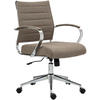 DREHSTUHL Stoff taupe - Taupe/Chromfarben, Leder/Textil (57/90/62cm) - CLP