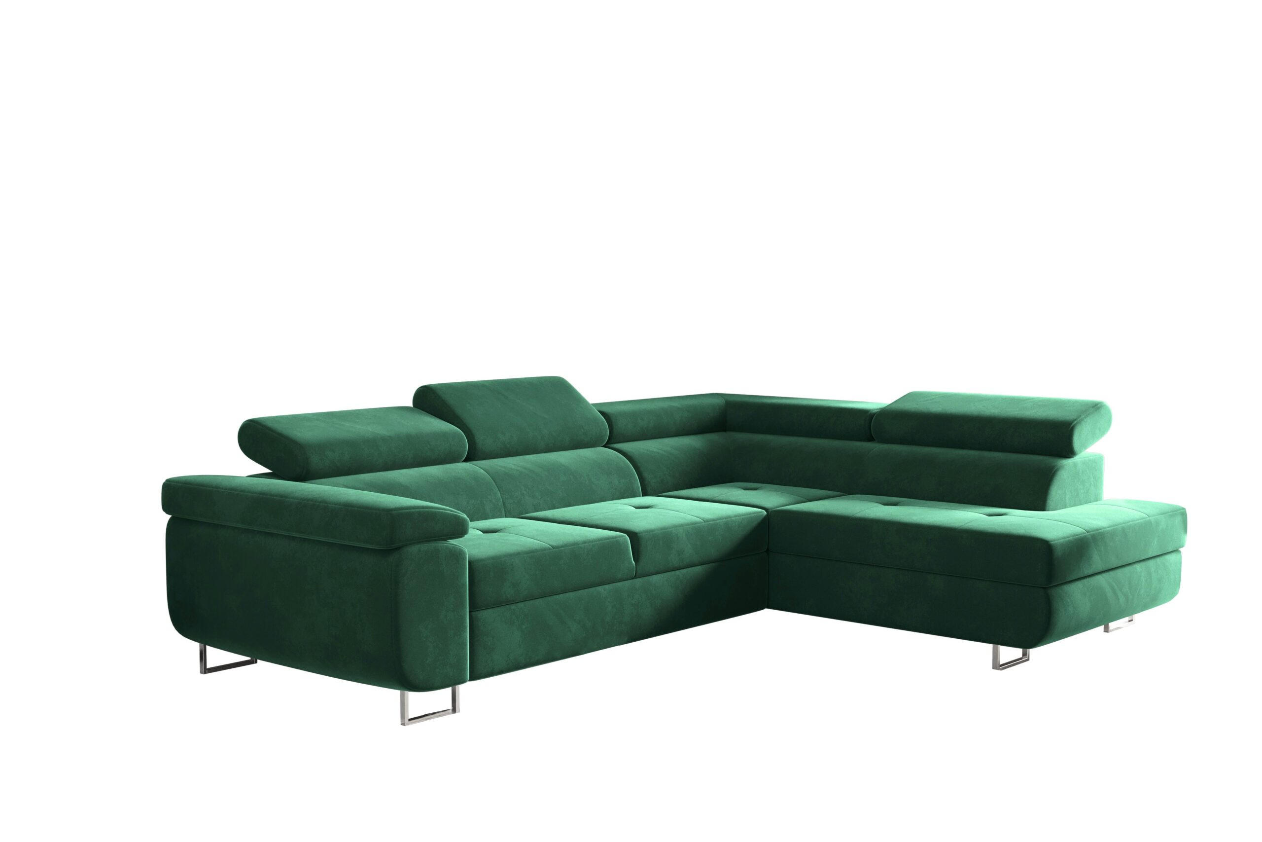 ECKSOFA mit Schlaffunktion und Bettkasten ATOM Grün Rechts - Grün, Holz/Textil (275/202cm) - Kaiser Möbel