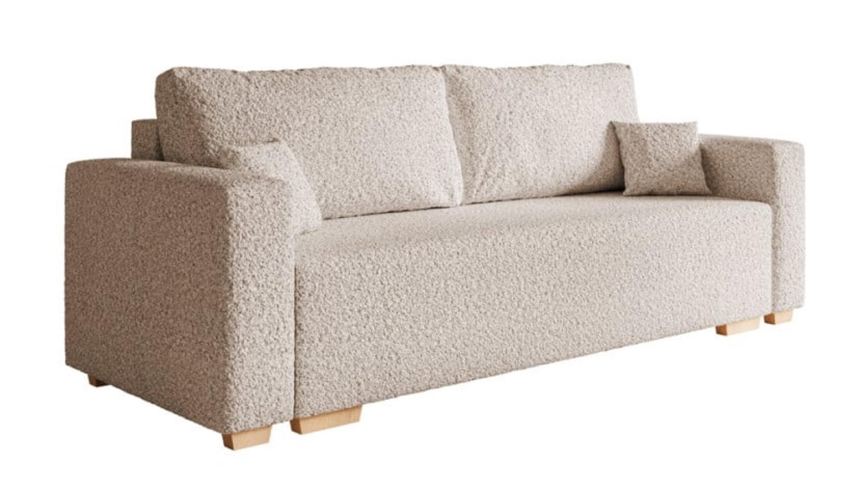 SOFA Beige SOFIA Drei-Sitzer Bouclé Stoff - Beige, Textil (236/92/85cm) - Sepro Meble