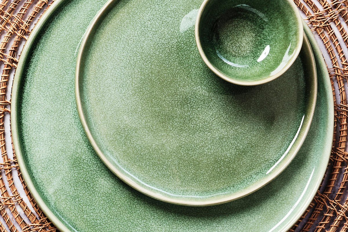 KOMPLETTSERVICE Magma - 30er-Set - Minzgrün - Grün, Keramik (1/1/1cm) - Björn