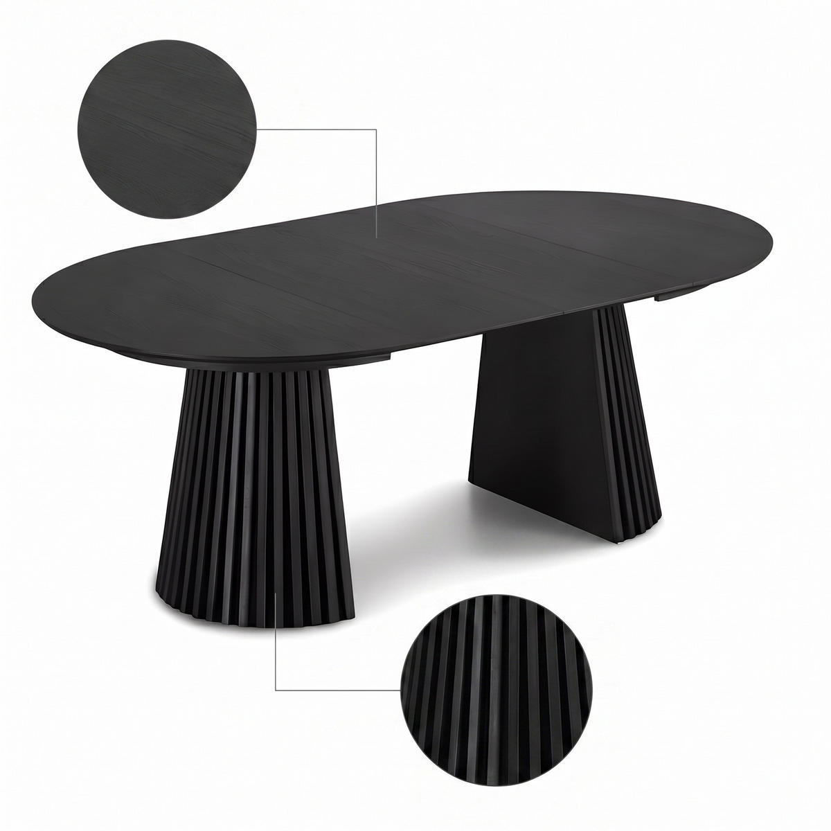 MATBORD Tokyo 120 x 120 x 75 cm – svart - Svart, Trä/Träbaserade material (200/120/75cm) - ebuy24