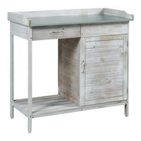 PFLANZTISCH Aliano - Grau, Holz/Metall (48/98/94cm) - casa.pro