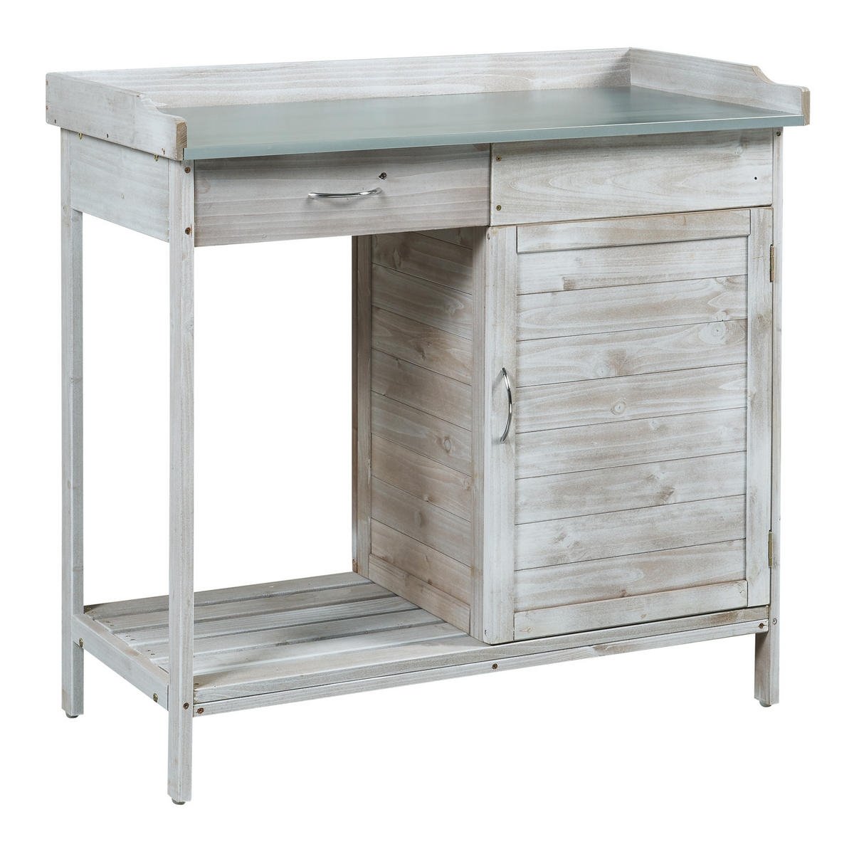 PFLANZTISCH Aliano - Grau, Holz/Metall (48/98/94cm) - casa.pro