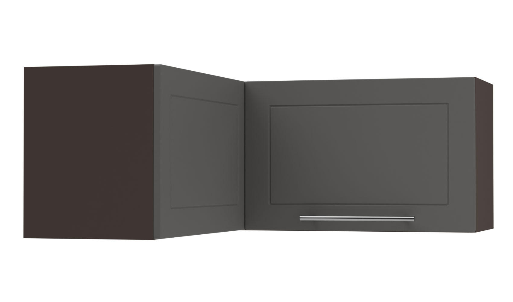 Feldmann-Wohnen Eckhängeschrank Graphit, Dunkelgrau 90x36x90 cm