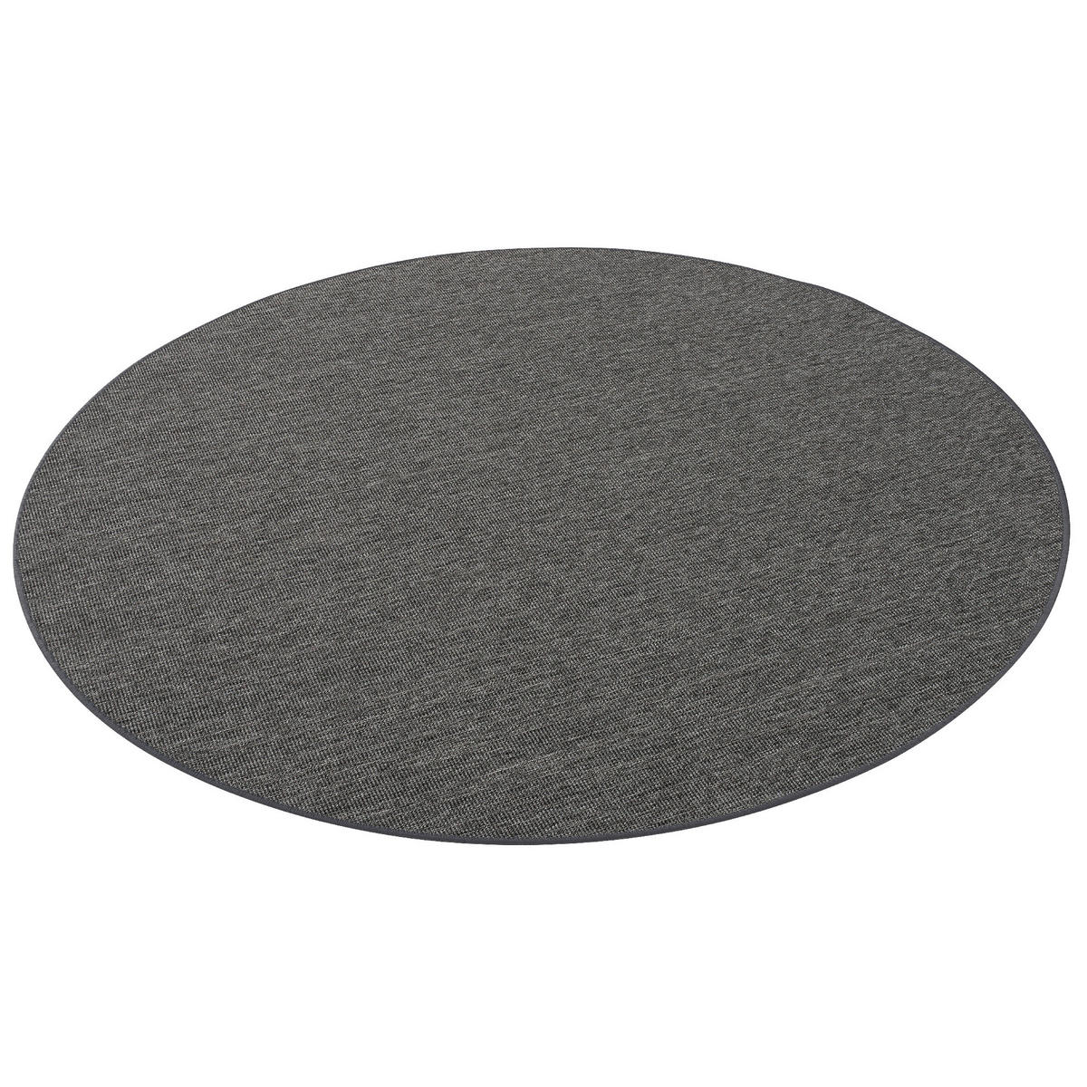 SISAL-OPTIK DESIGNER FLACHGEWEBE TEPPICH PURE MELIERT RUND - Anthrazit, Textil (100/100cm) - Snapstyle