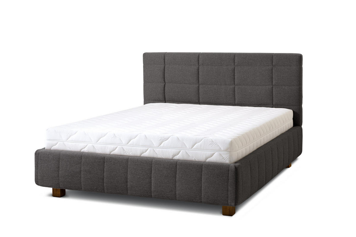 POLSTERBETT Reta Grande 160x200 in Siena Dark Gray - Dunkelgrau, Holz (160/200cm) - Letti Moderni