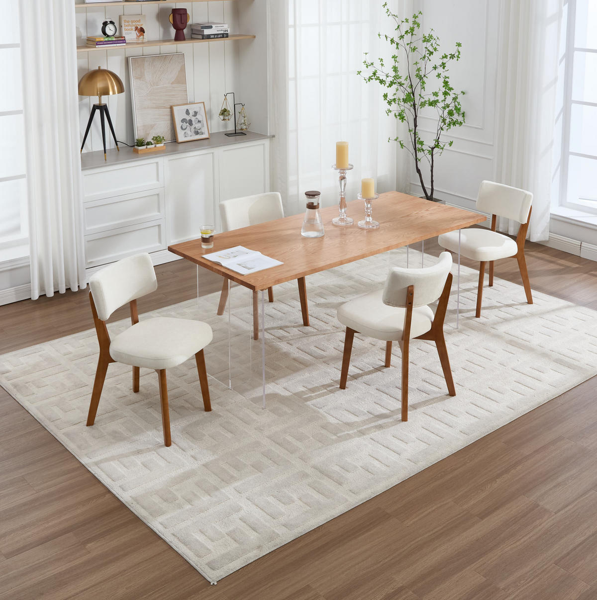 VIERFUSSSTUHL 54,5/47/77 cm beige aus Holz mit Polsterung - Beige, Holz (47/77/54.5cm) - OKWISH
