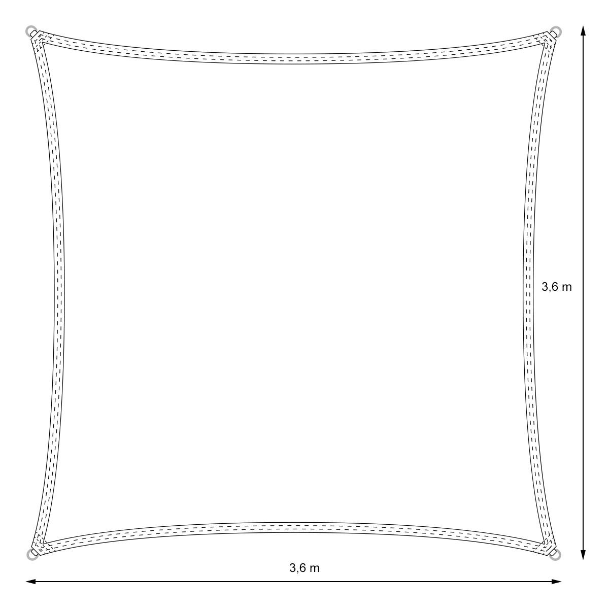 SONNENSEGEL - Anthrazit, Textil (360/360cm) - ECD-Germany