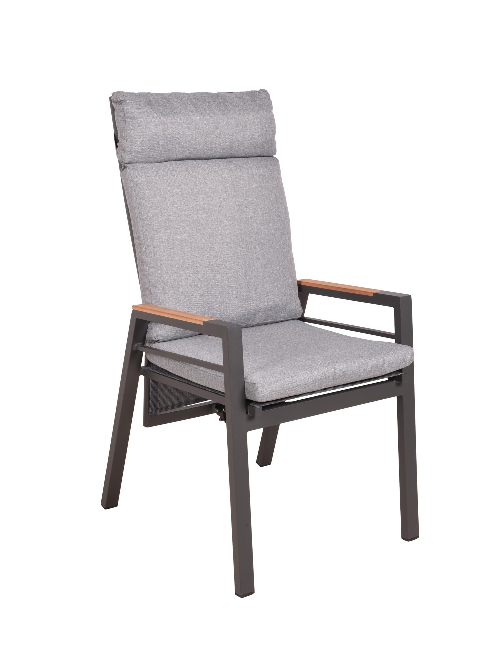 GARTENSTUHL Lucia verstellbar Hochlehner - Schwarz, Holz (56.5/110/65cm) - DELUKE