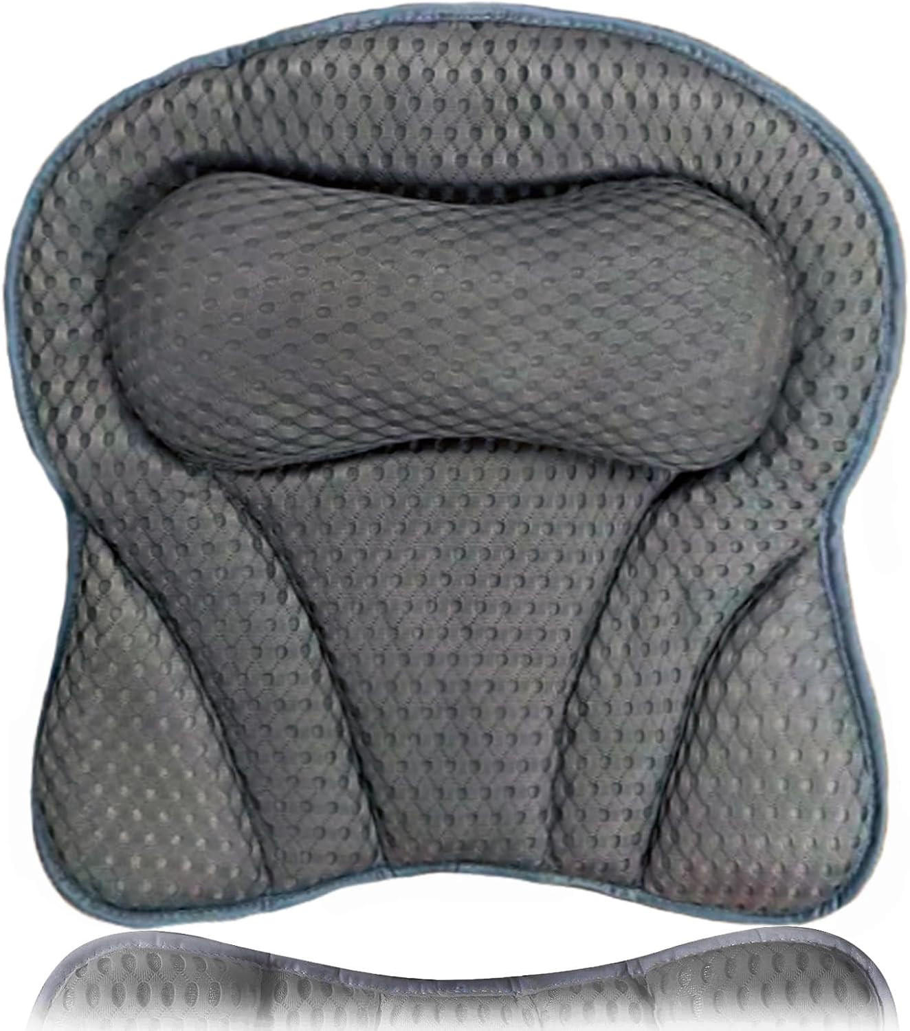 BADEKISSEN – 40 x 42 x 6 cm – Weiß - Grau, Textil (40/42cm)
